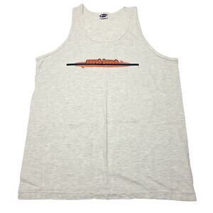 Vintage South Beach Florida Graphic 90's Tank Top Shirt Men's Medium M Grey